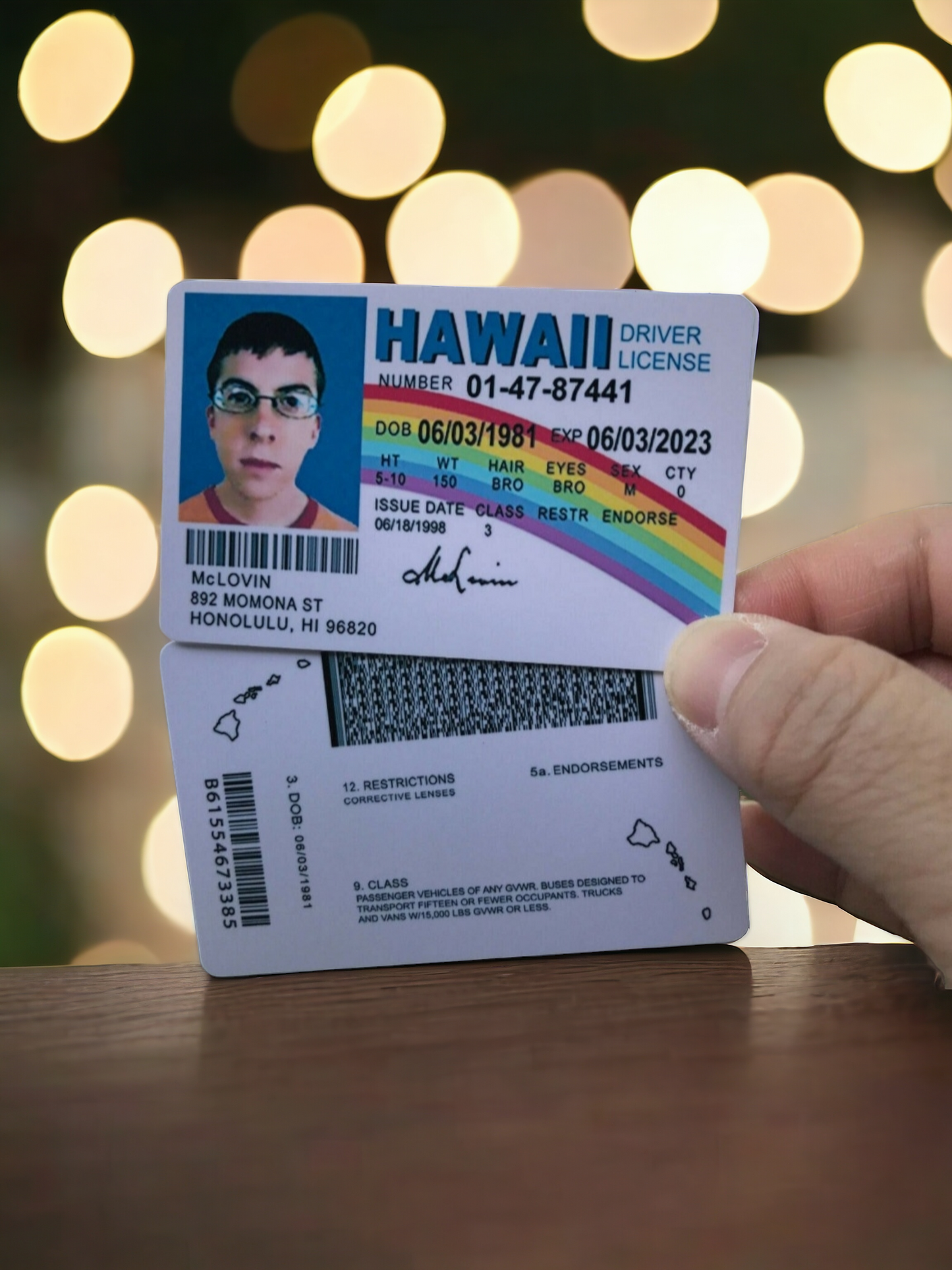 Mclovin ID CARD-double sided